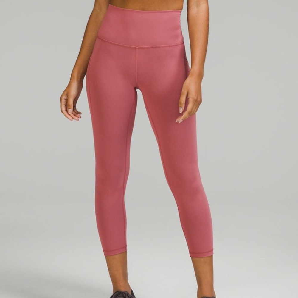 Lululemon Brier Rose Wunder Train HR Crop 23”